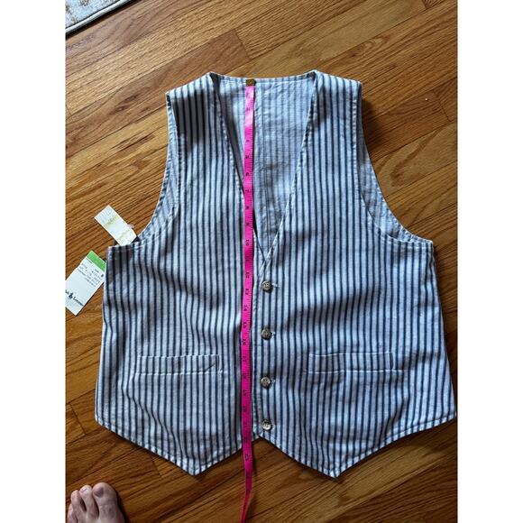 Vintage Ralph Lauren Cotton Reversable Vest | Double Prong Cinch-back | c. 1980s - Picture 15 of 16